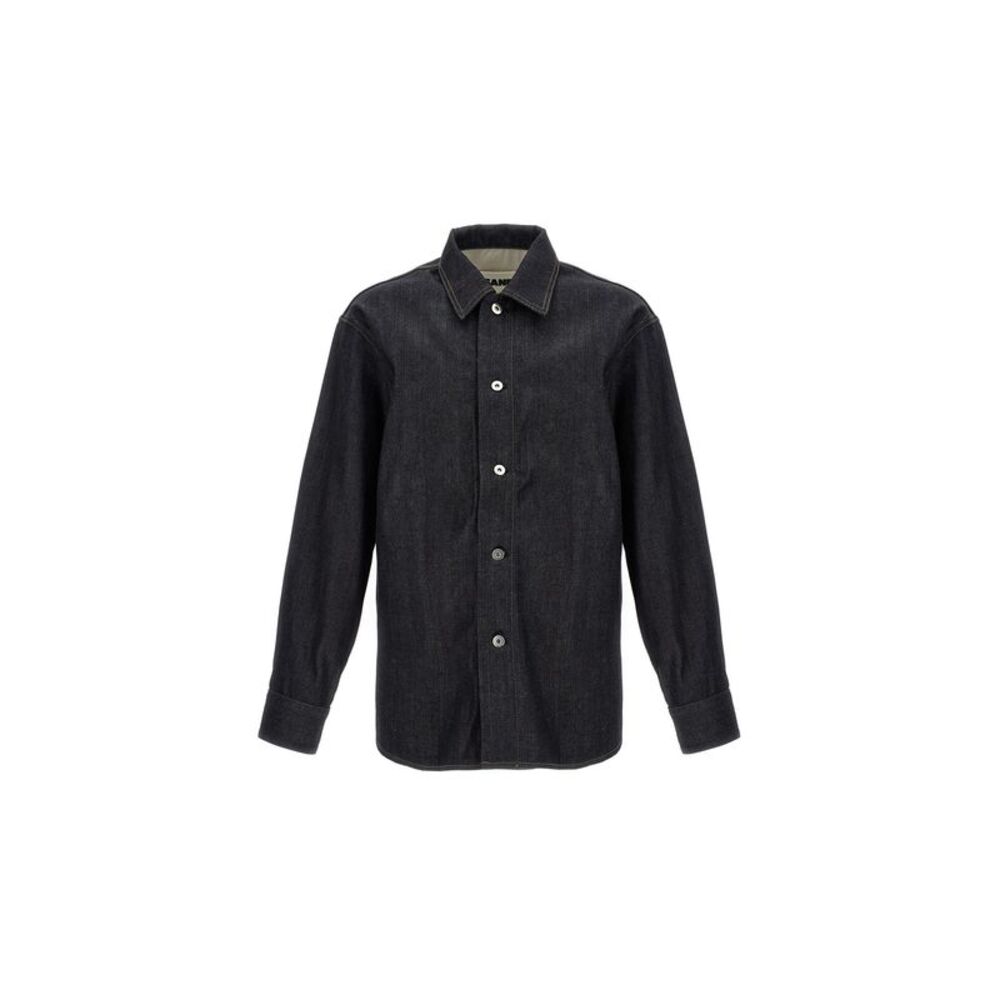 Jil Sander Blue Cotton Men's Blouse